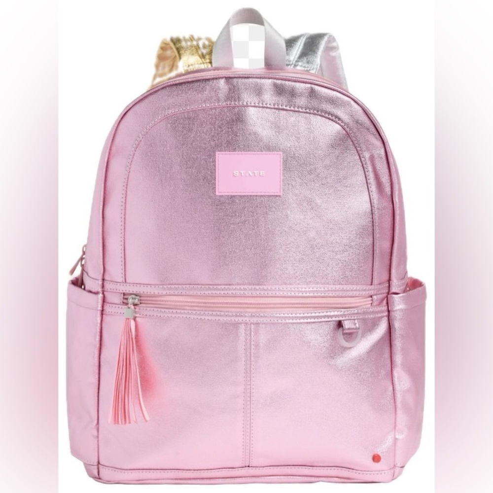 STATE Metallic Kane Pink/Silver Backpack